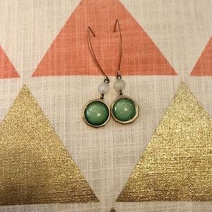 New York & Company Shimmery Mint Beaded Earrings